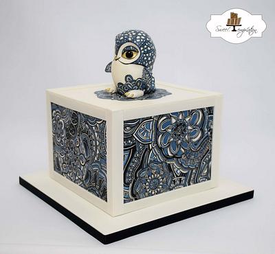Zentangle Owl Cake - Cake by Urszula Landowska