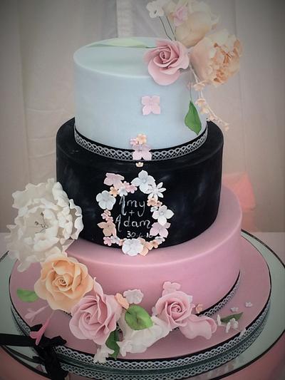pastal wedding cake - Cake by Clare's Cakes - Leicester