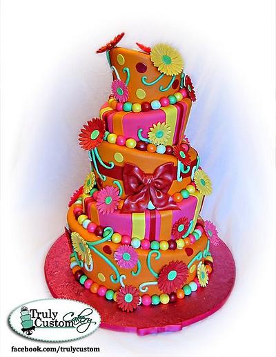 Daisy Topsy Turvy Cake - Cake by TrulyCustom