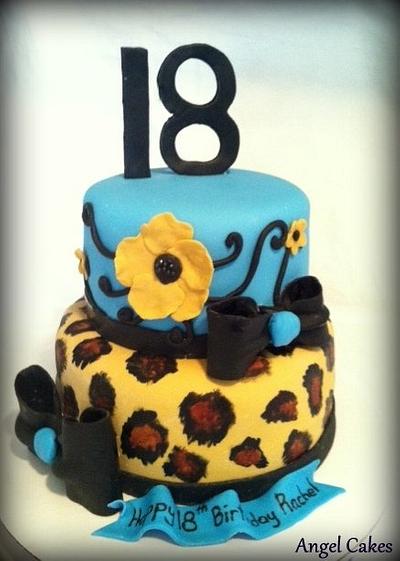 Leopard and Turquoise Birthday Cake - Cake by Angel Rushing