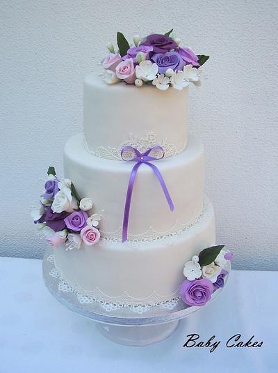 Romantic wedding cake in pastel colors - Cake by Stániny dorty