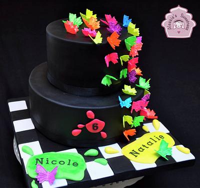 Neon Butterflies Cake - Cake by Alessia's Sweetness 