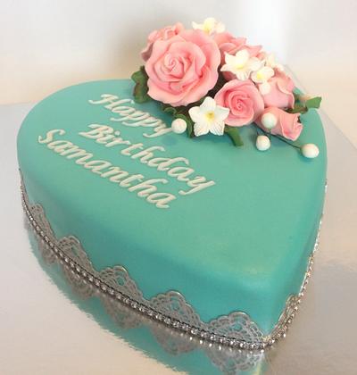 Tiffany inspired birthday cake.  - Cake by Jennifer Duran 