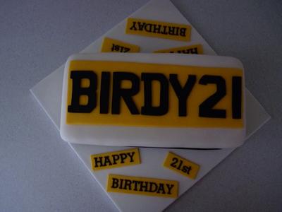 Registration plate - Cake by Sharon Todd