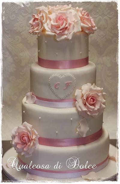 romantic roses cake - Cake by Qualcosa di Dolce