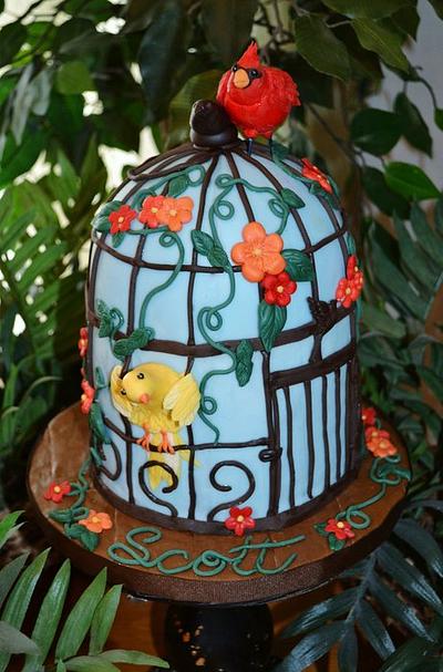 The Bird Cage (or "The Reluctant Pet Canary") - Cake by Jenny Kennedy Jenny's Haute Cakes