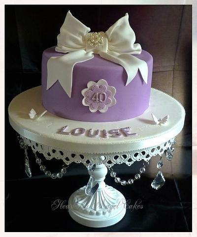 40th Bow cake - Cake by Heavenly Angel Cakes