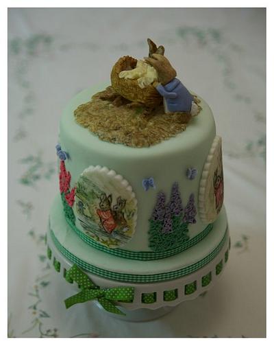 Beatrix Potter - Benjamin Bunny  Baby Shower Cake - Cake by The Little Ladybird Cake Company
