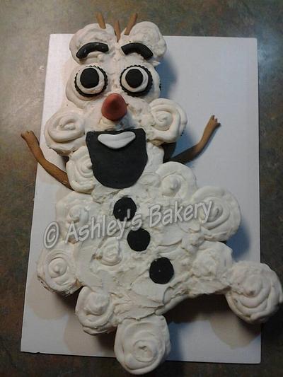 Snowman/Olaf Cupcakes Cake - Cake by Ashley's Bakery