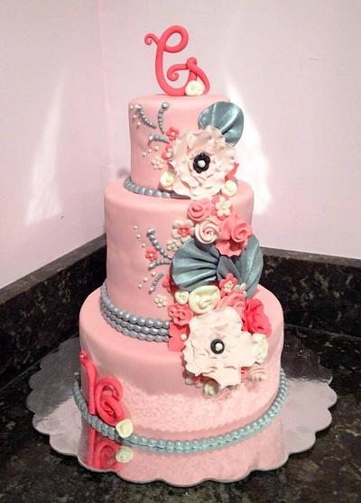 Pink Sweet 16 - Cake by Chrissa's Cakes