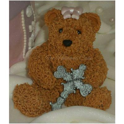Traditional Teddy Bear (made of fondant)  - Cake by Bobbie-Anne Wright (For Heaven's Cake)