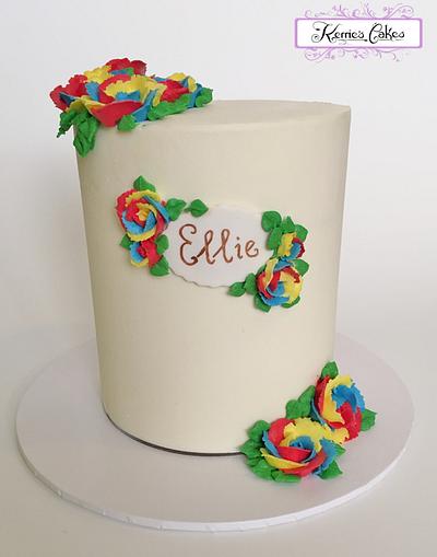 Ellie's Rainbow Roses - Cake by vivalabuttercream