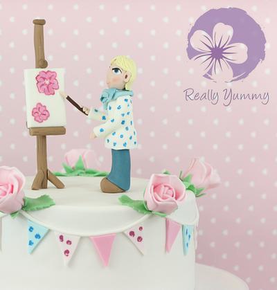 Painting cake with bunting - Cake by Really Yummy
