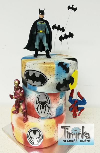 Batman, spiderman, ironman - Cake by Timinka