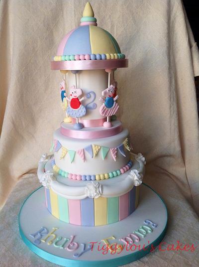 Peppa pig carousel  - Cake by Tiggylou's cakes 