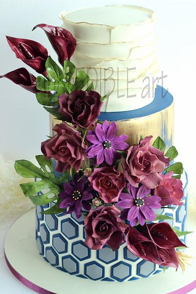 Enchanted Hues- wedding cake with a rare colour palette - Cake by Rumana Jaseel