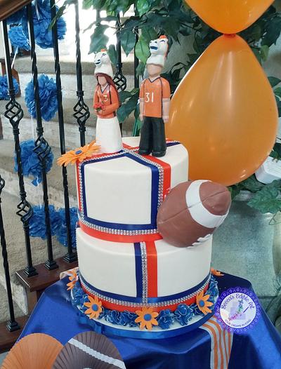Broncos Wedding Cake - Cake by Becca's Edible Art