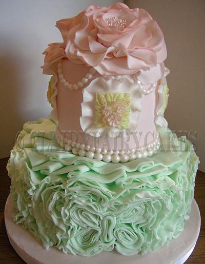 Butterfly ruffles - Cake by Clair Stokes