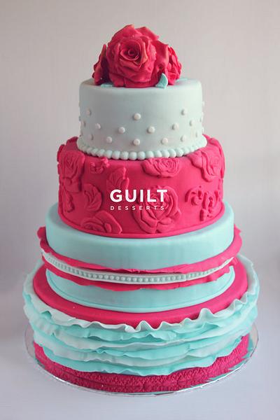 Tiffany Blue - Rose Birthday Cake - Cake by Guilt Desserts