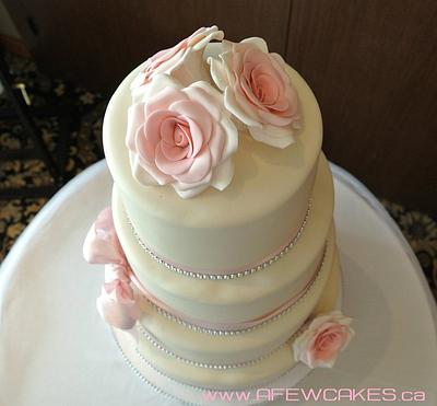 Pink/Bling Four Tiered Wedding Cake - Cake by Amanda