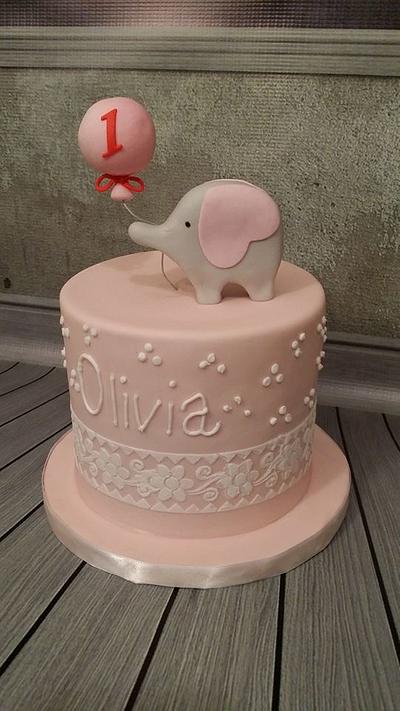 Pink elephant  - Cake by Honey Bunny Bake Shop