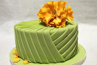 Peony and pleats - Cake by Estrele Cakes 