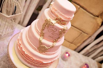 Blush and Gold Cake - Cake by loveliciouscakes