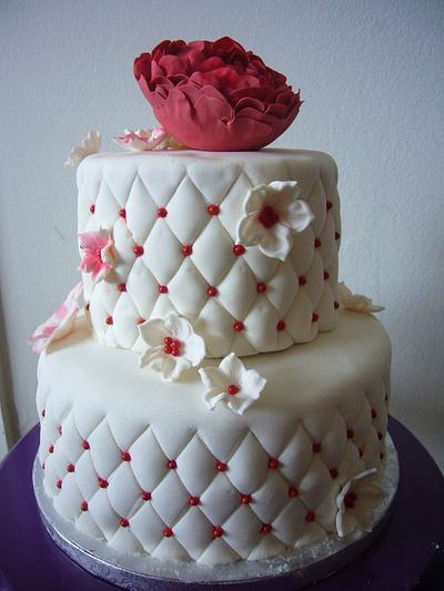 Quilted Peony cake - Cake by Sarah F