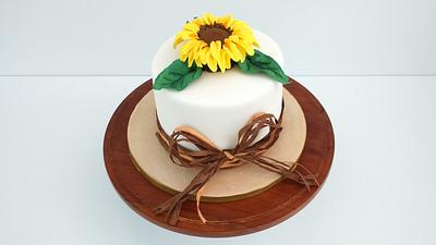 Rustic Sunflower Cake - Cake by Laras Theme Cakes