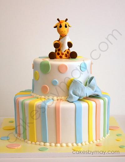 Giraffe Baby Shower Cake - Cake by Cakes by Maylene