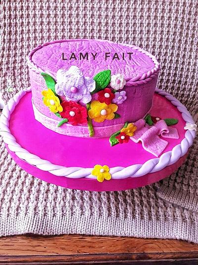 flowers knitted cake - Cake by Randa Elrawy