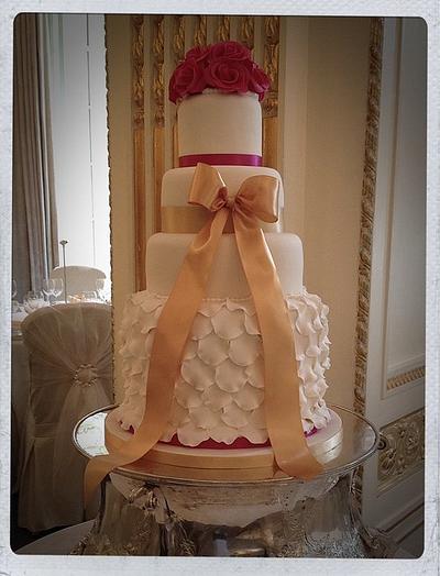 Ruffle dress wedding cake - Cake by Jaclyn Campbell
