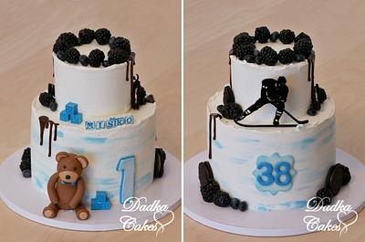 Teddy & hockey player - Cake by Dadka Cakes