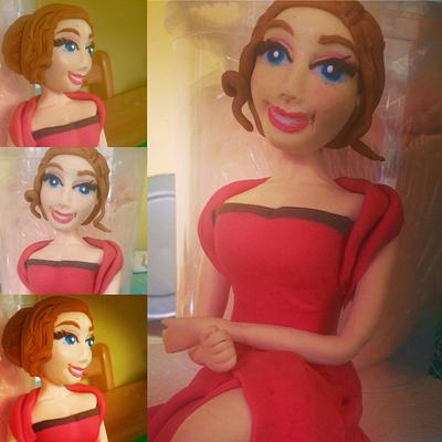 Lady in red  - Cake by Lorna