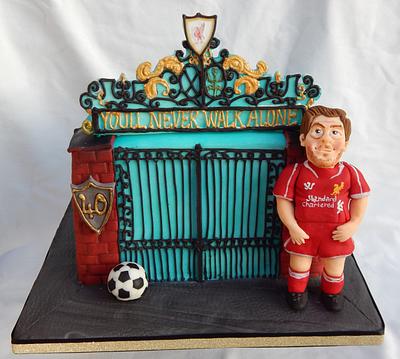 Liverpool FC Gates cake - Cake by Elizabeth Miles Cake Design