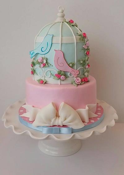 Love bird Baby Shower CAke - Cake by Christie's Custom Creations(CCC)