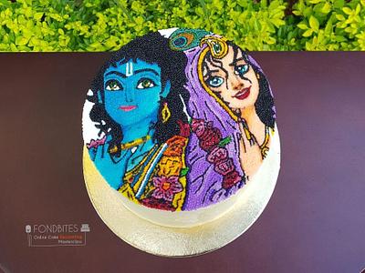 Pointilism on buttercream cake  - Cake by Vidya vivek