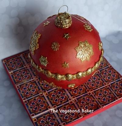 Christmas Ornament Cake on Sugar Tile board. - Cake by The Vagabond Baker