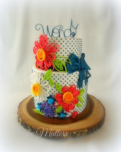 Quilling and dots - Cake by CakeMatters