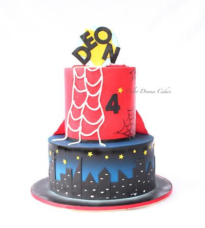 Super hero themed  cake - Cake by Color Drama Cakes