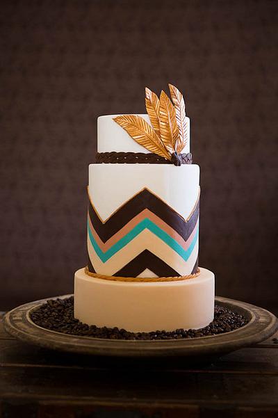 Boho Feather - Cake by Rebellyous Cake Co