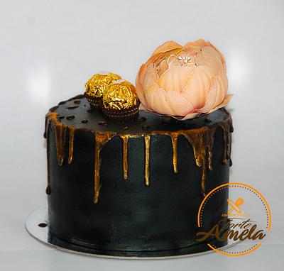black and gold cake - Cake by Torte Amela