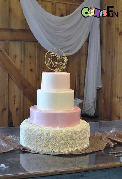 Pink & white with glitter - Cake by Cakes For Fun