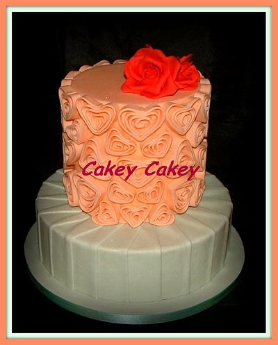 Love Heart wedding cake - Cake by CakeyCakey