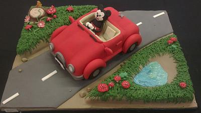 Mickey Mouse car cake - Cake by FairyDelicious