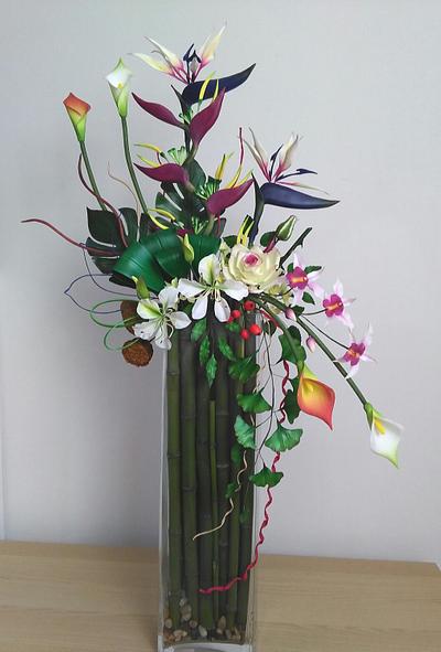 Tropical flowers bouquet. - Cake by lumipo