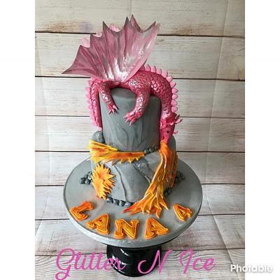 Pink Dragon - Cake by Alli Dockree