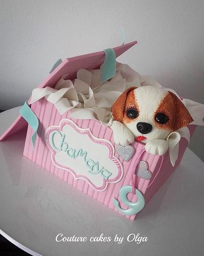 Puppy in a box - Cake by Couture cakes by Olga