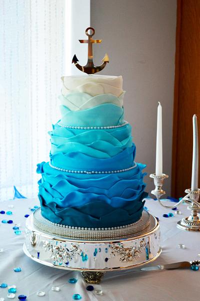 Ombre Wave Wedding Cake  - Cake by Piece O'Cake 