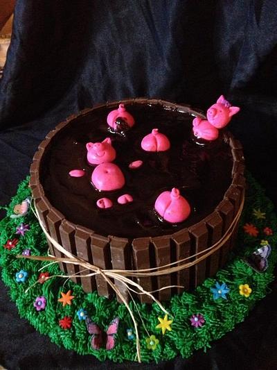 Piggie "Mud" Bath - Cake by beth78148